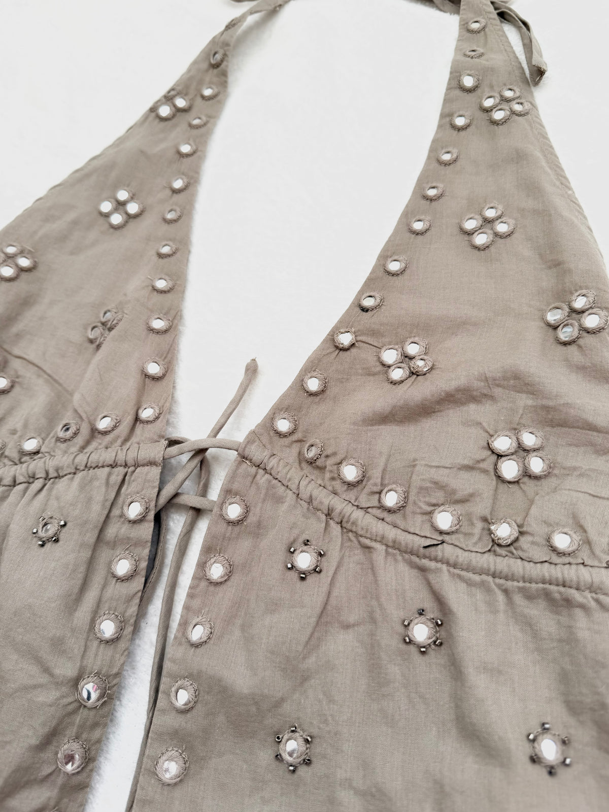 Boho Halterneck Topp i Beige