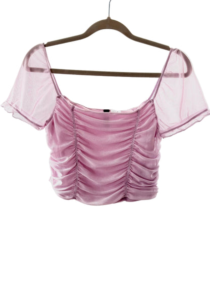 Ljuslila Rynkad Crop Topp