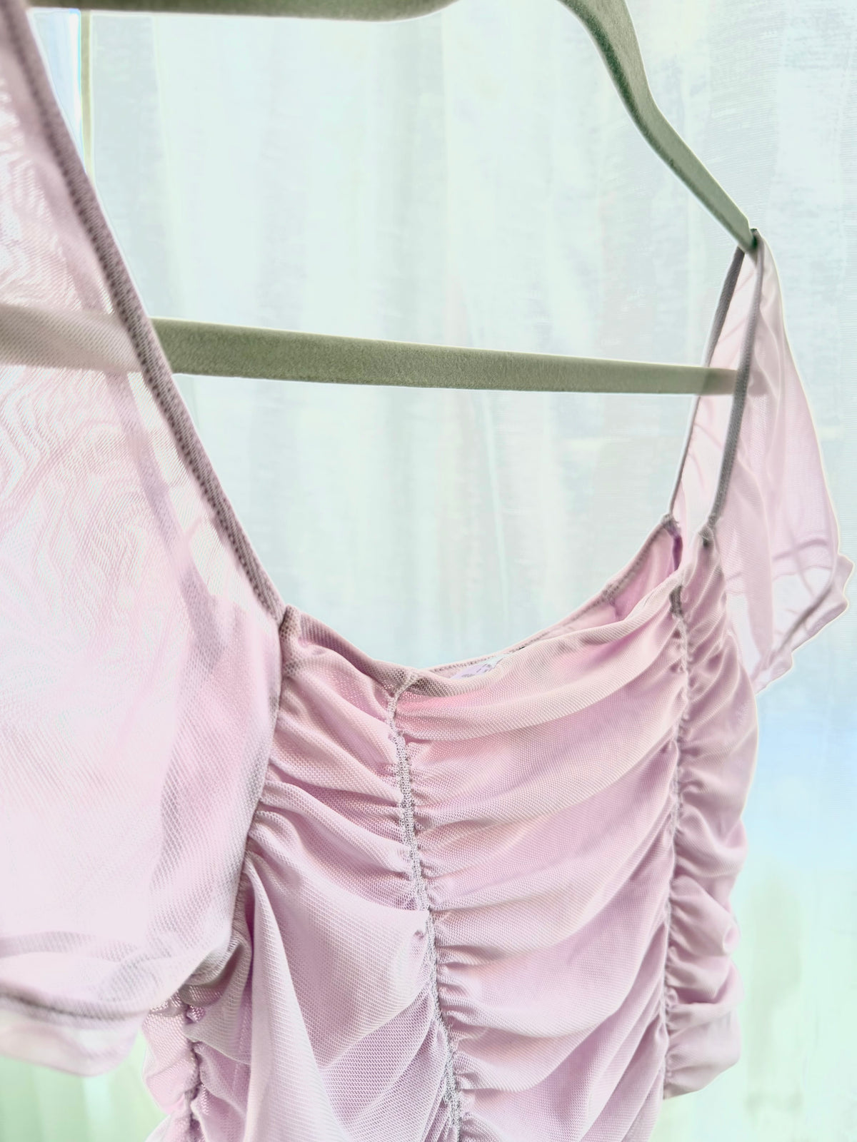 Ljuslila Rynkad Crop Topp