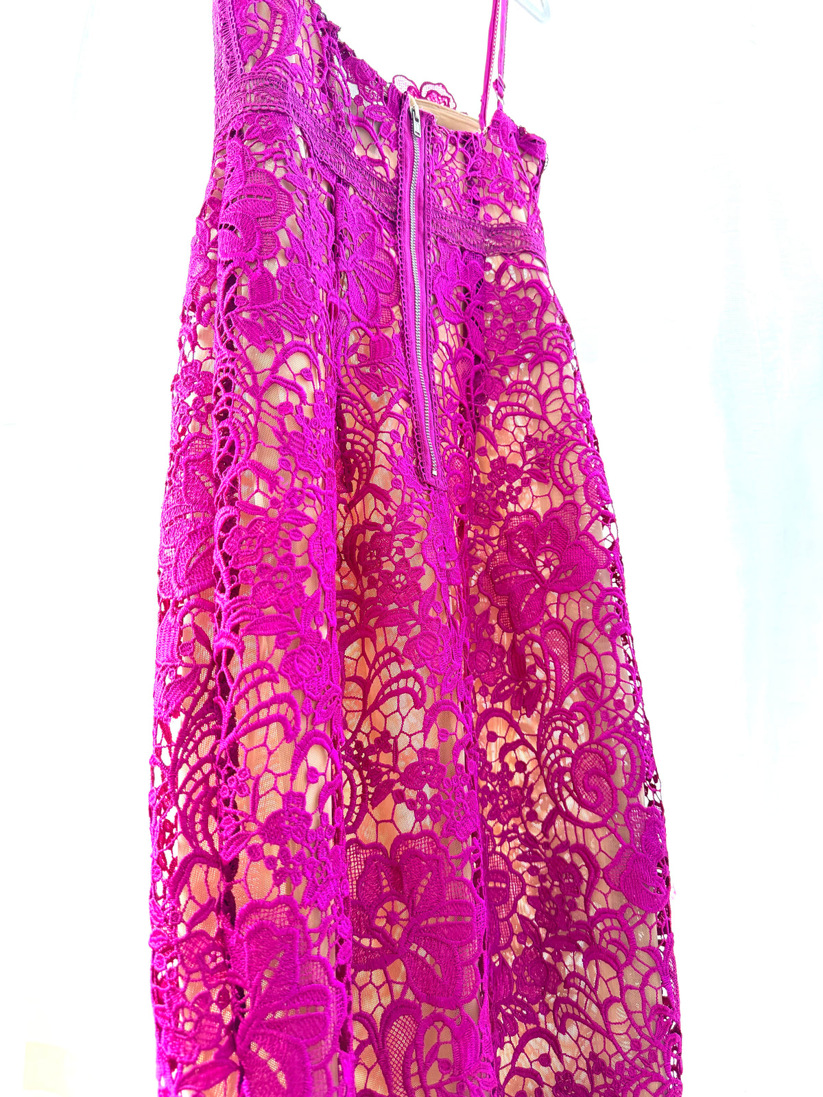 Cerise/Fuchsia Spetsklänning