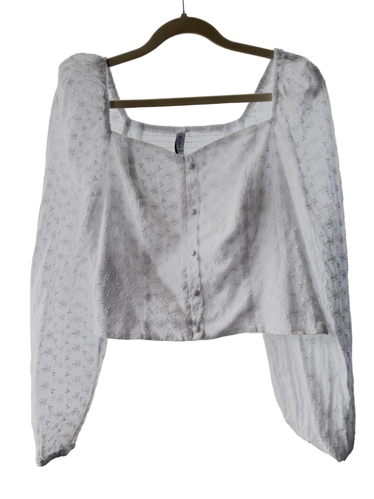 Vit Broderad Blus