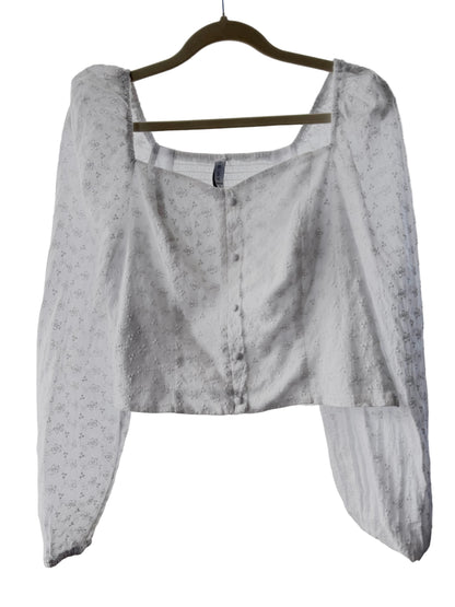 Vit Broderad Blus