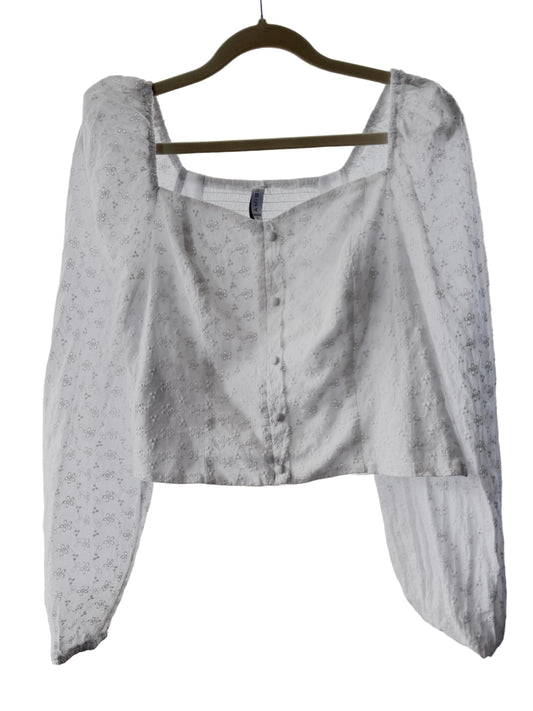 Vit Broderad Blus