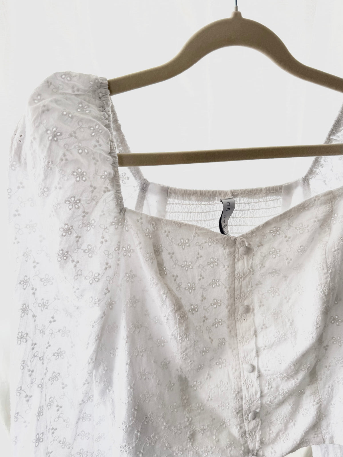Vit Broderad Blus