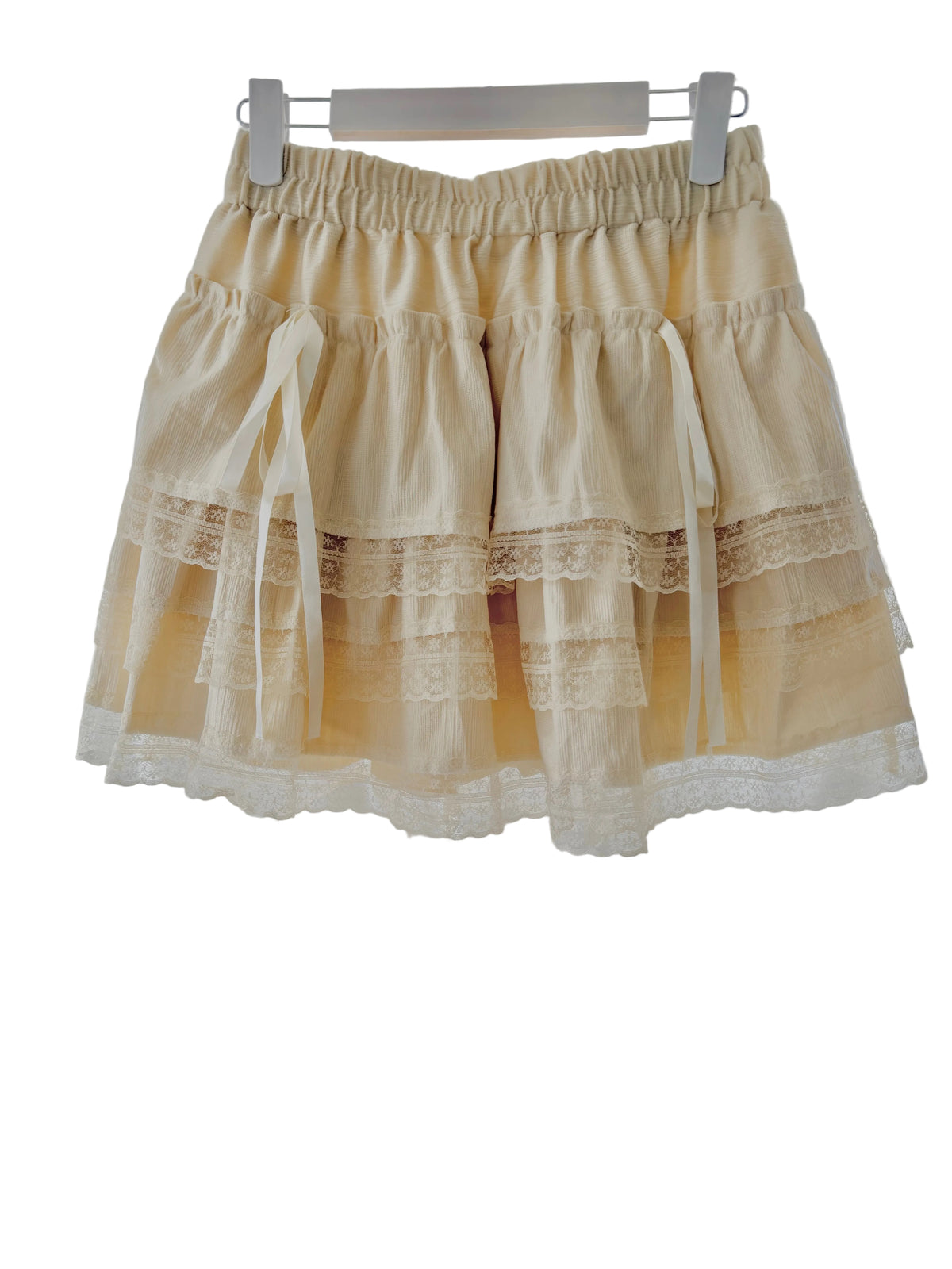 Beigefärgad Volangkjol / Skort
