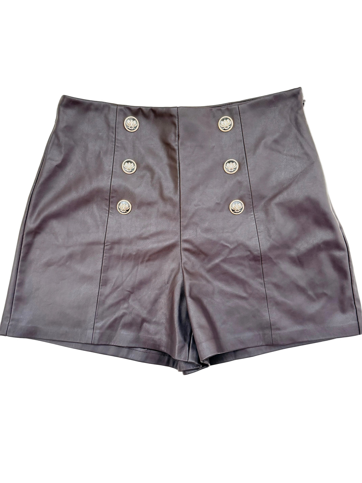 Högmidjade Shorts i Skinnimitation