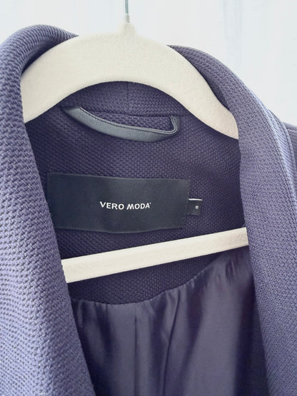 Vero Moda Marinblå Kappa med Draperad Krage