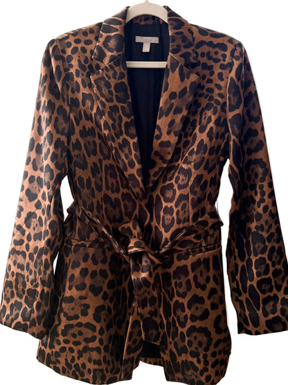 H&M Leopardmönstrad Trenchcoat/Kavaj med Knytbälte