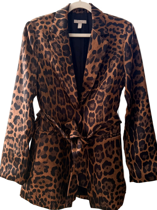 H&M Leopardmönstrad Trenchcoat/Kavaj med Knytbälte
