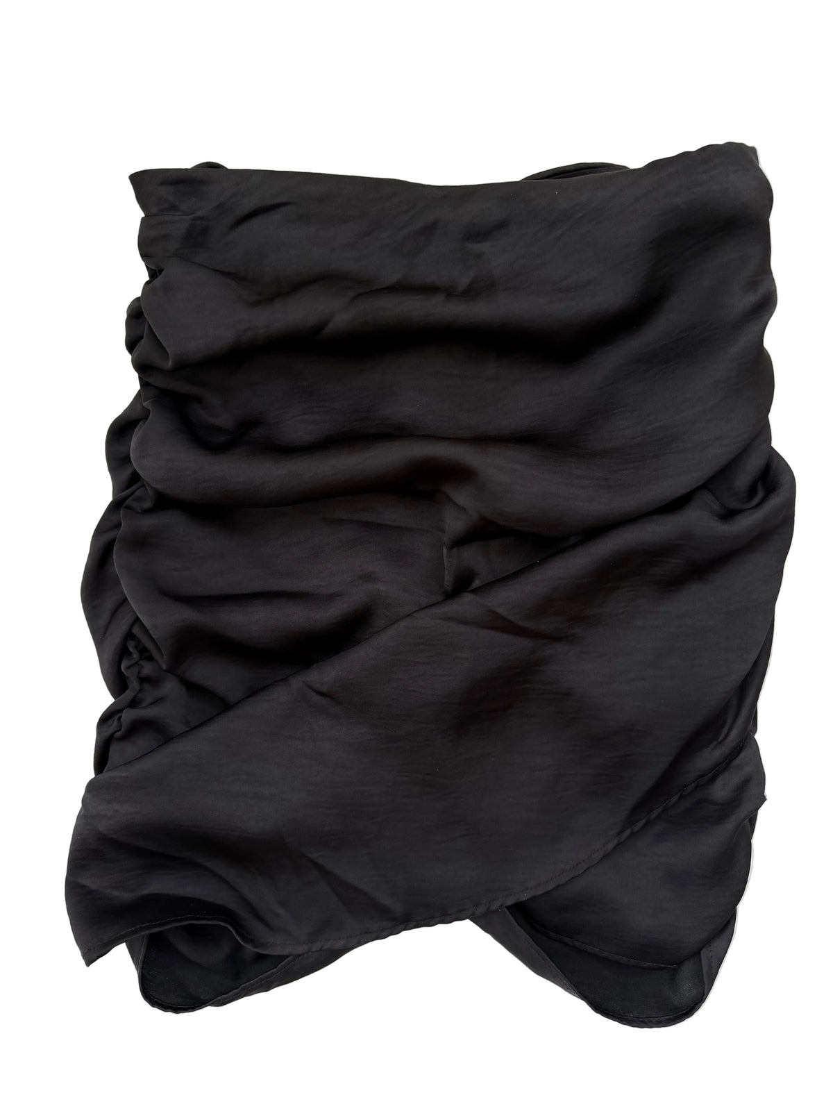 ZARA Svart Draperad Satinkjol