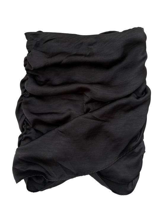 ZARA Svart Draperad Satinkjol