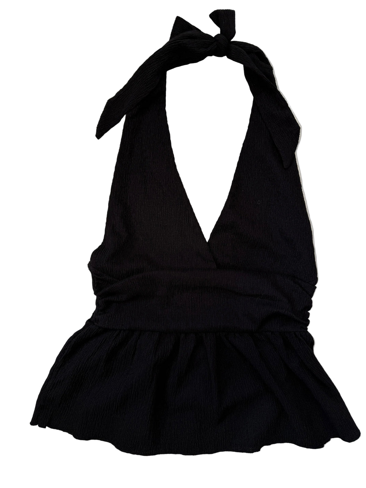 H&M Divided Svart Halternecktopp med Peplum