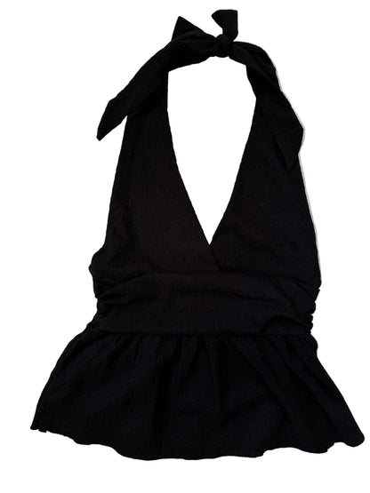 H&M Divided Svart Halternecktopp med Peplum