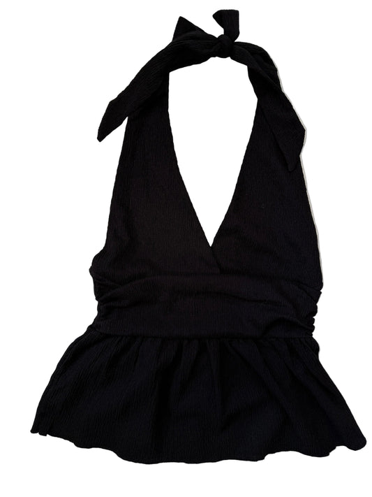H&M Divided Svart Halternecktopp med Peplum