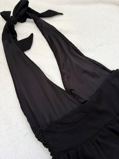 H&M Divided Svart Halternecktopp med Peplum