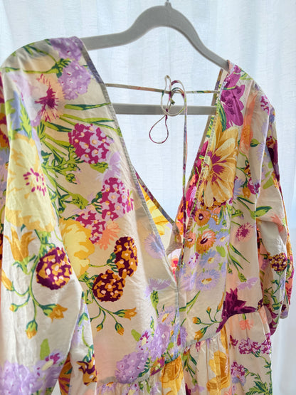 H&M Luftig Blomklänning med Trekvartsärm