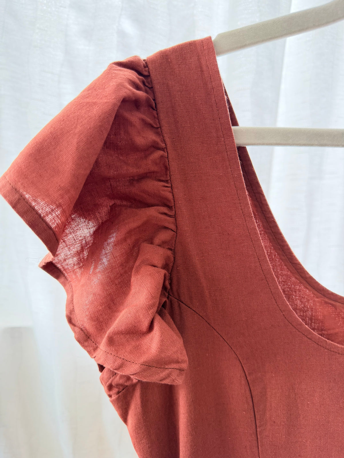 NLY Trend Linneklänning m. Knappar – Rostbrun
