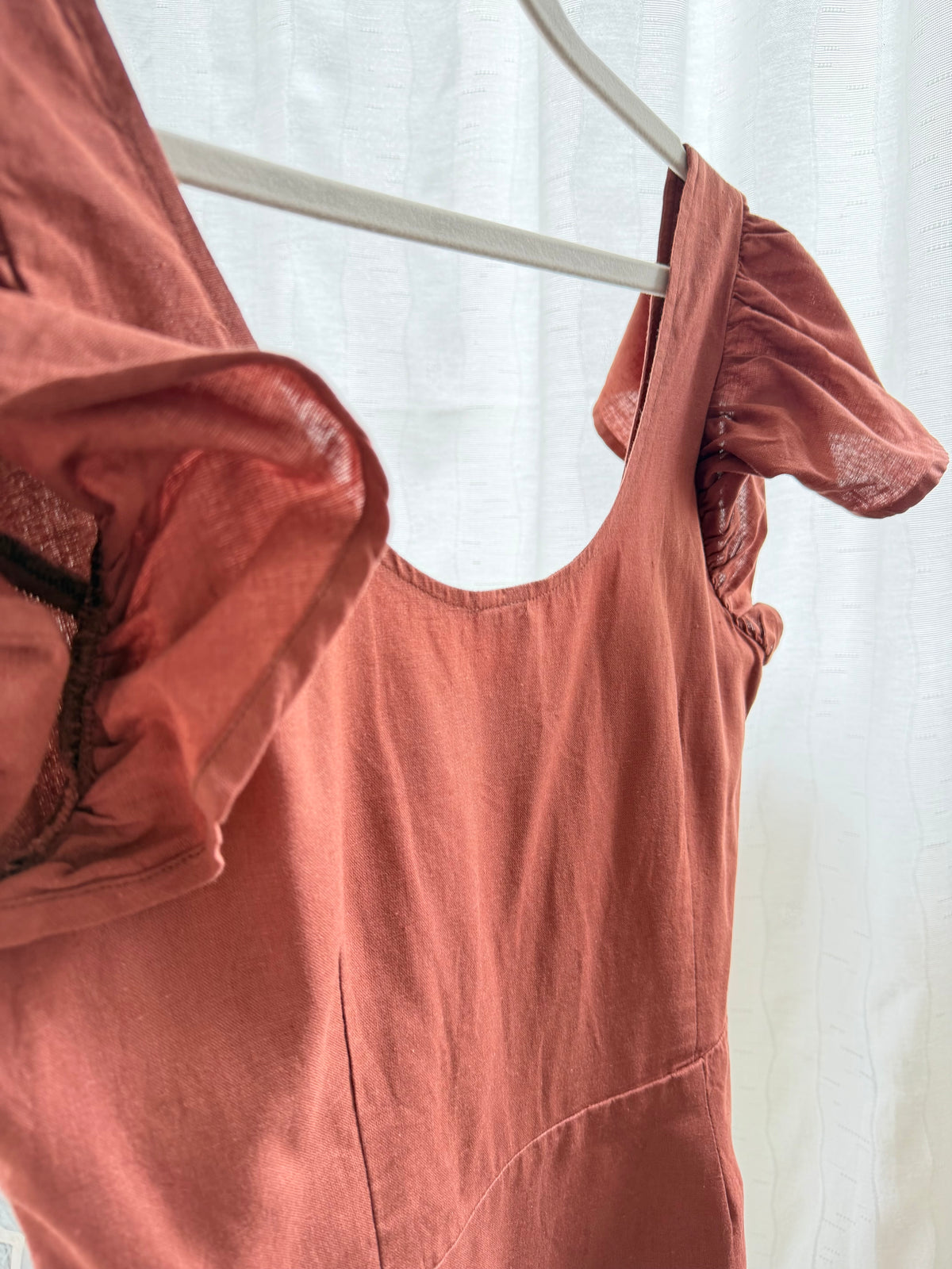 NLY Trend Linneklänning m. Knappar – Rostbrun