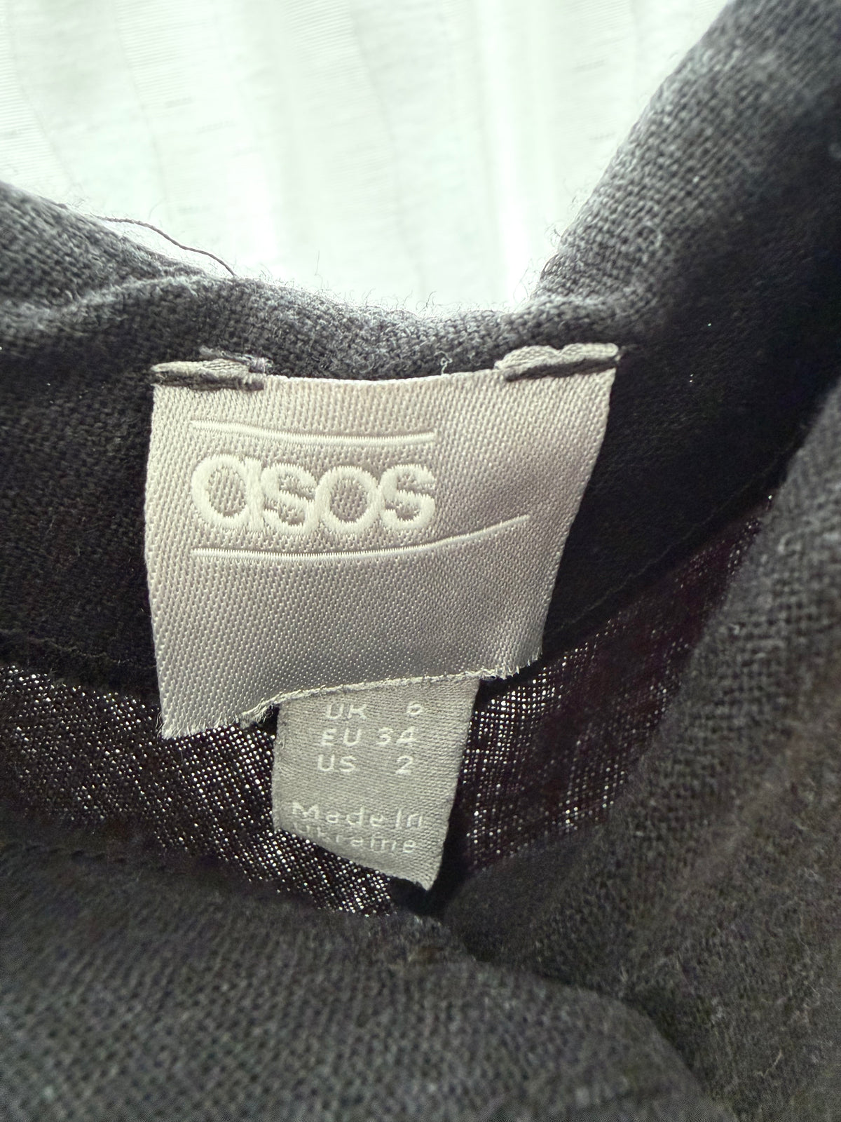 ASOS DESIGN Linneklänning m. Puffärm & Knappar