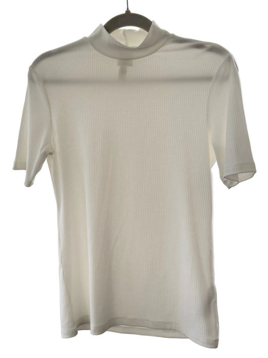 H&M Basics Ribbad Halvpolotröja m. Kort Ärm