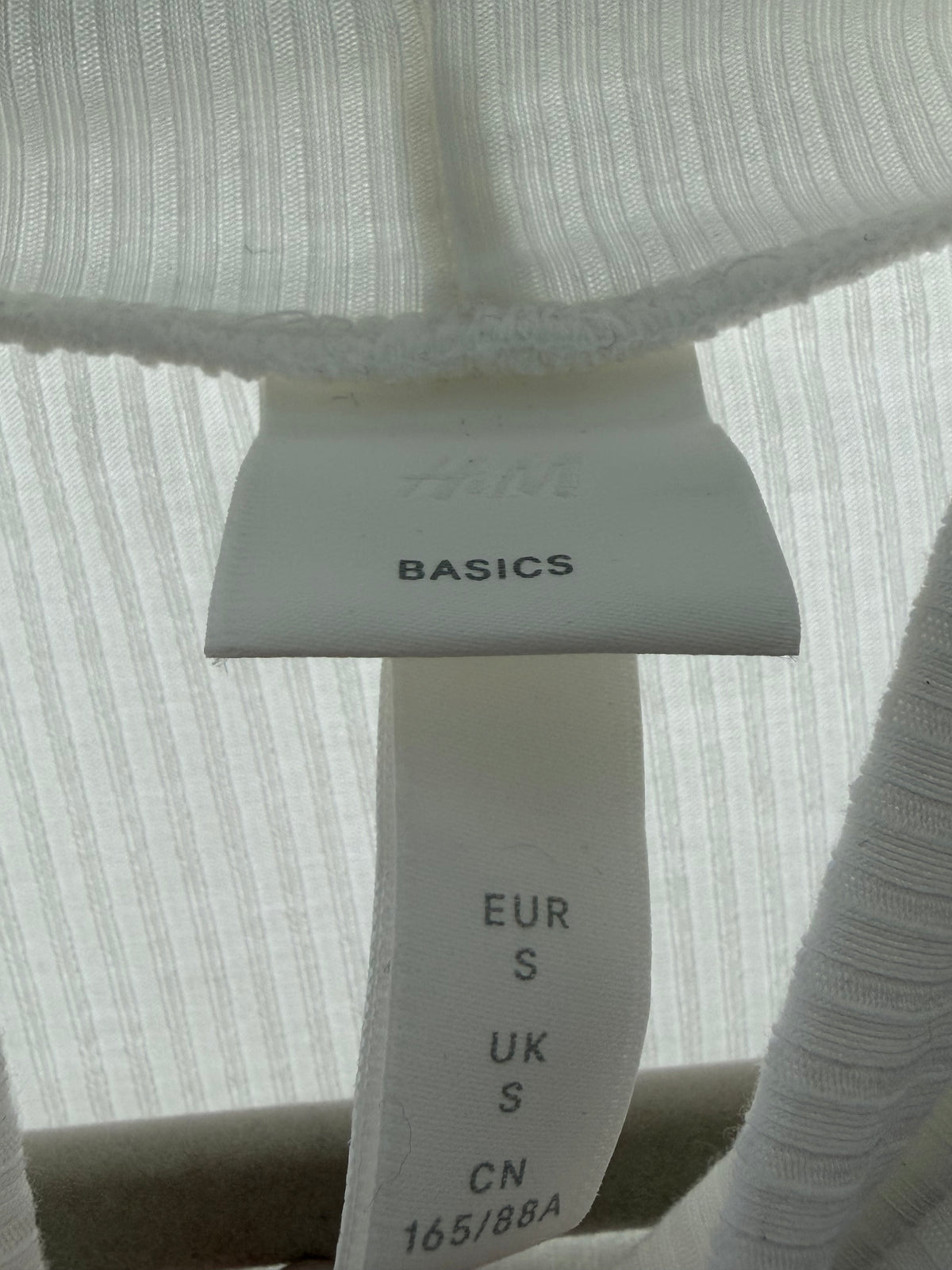 H&M Basics Ribbad Halvpolotröja m. Kort Ärm