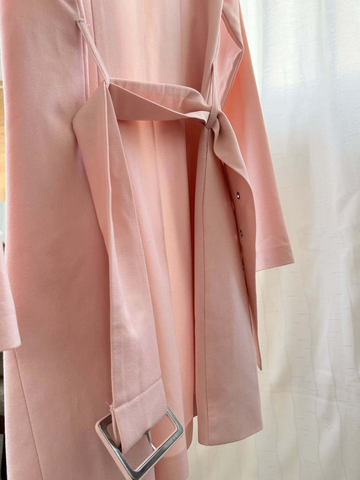 Missguided Ljusrosa Coat / Lång Blazer m. Bälte
