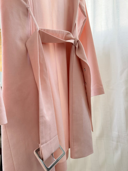 Missguided Ljusrosa Coat / Lång Blazer m. Bälte