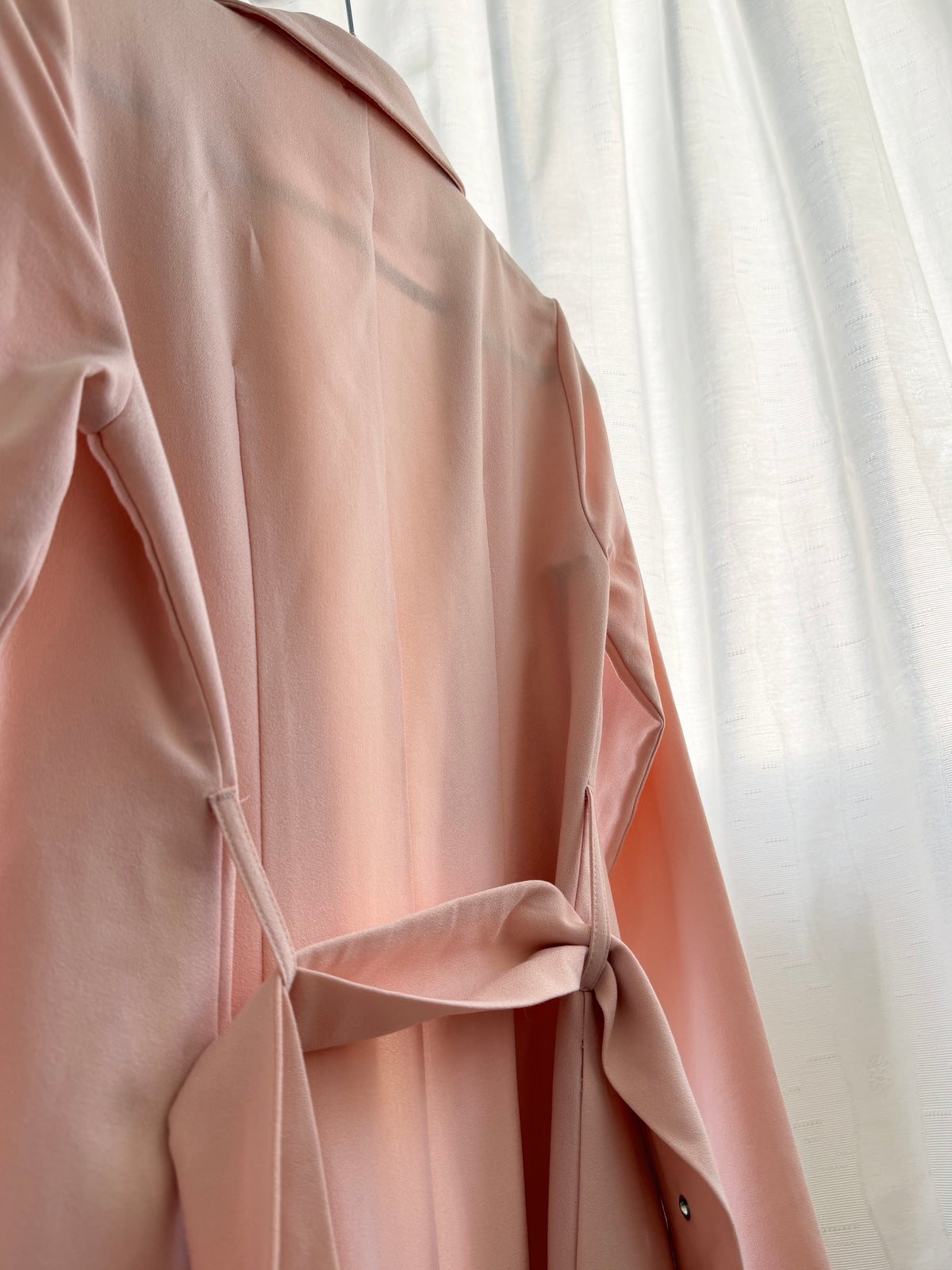 Missguided Ljusrosa Coat / Lång Blazer m. Bälte