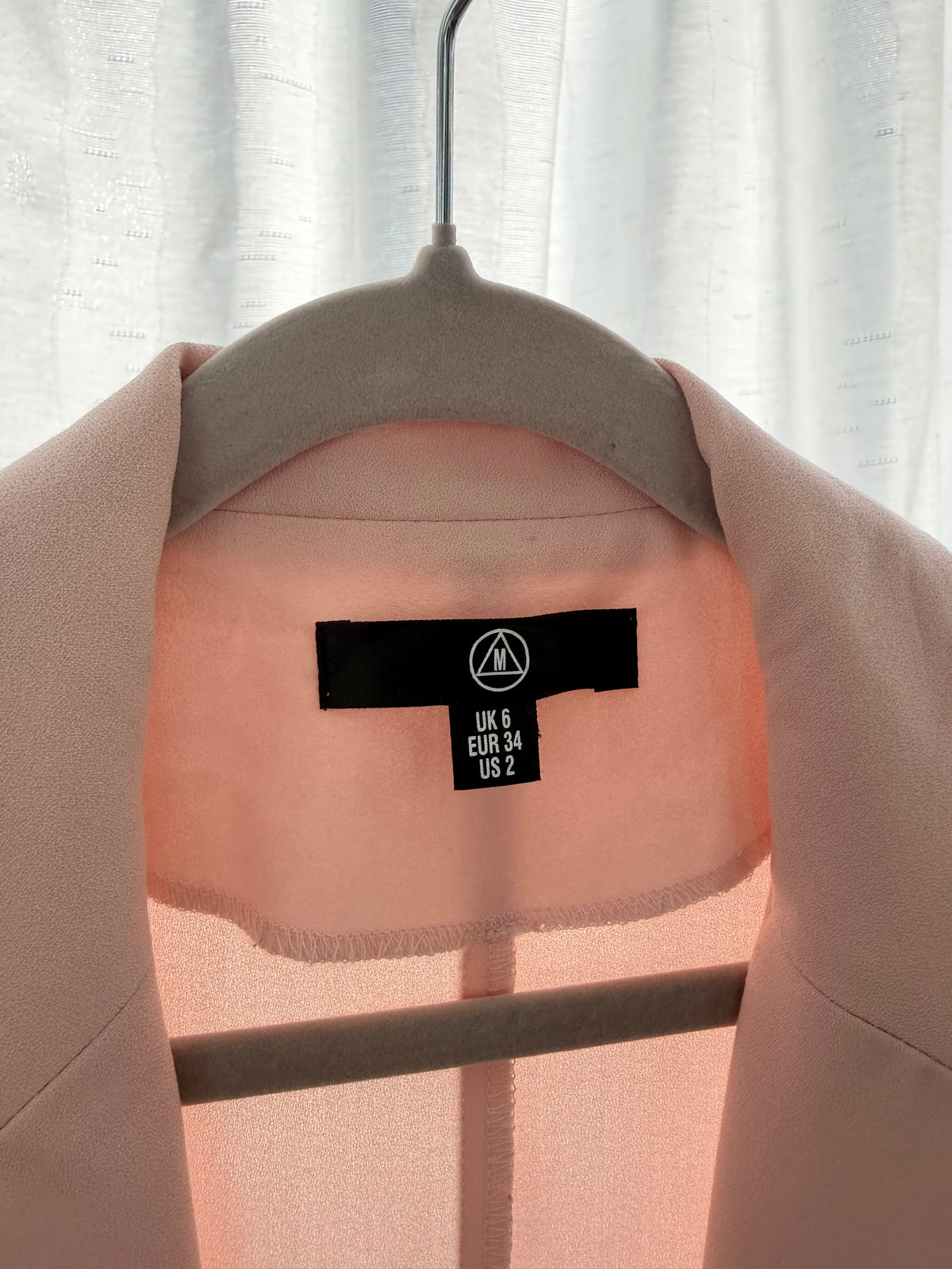 Missguided Ljusrosa Coat / Lång Blazer m. Bälte