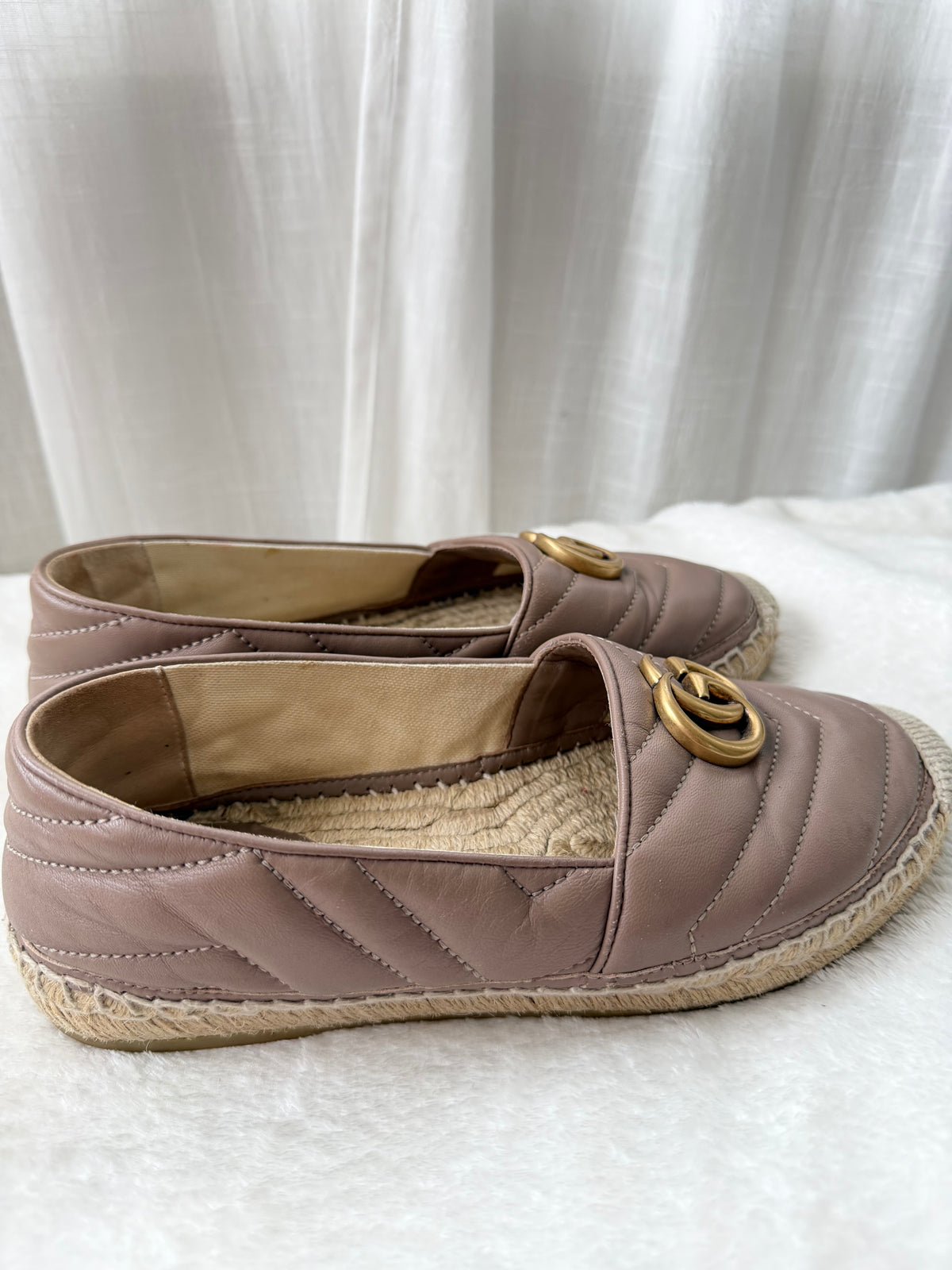 Äkta Gucci GG Marmont Leather Espadrilles