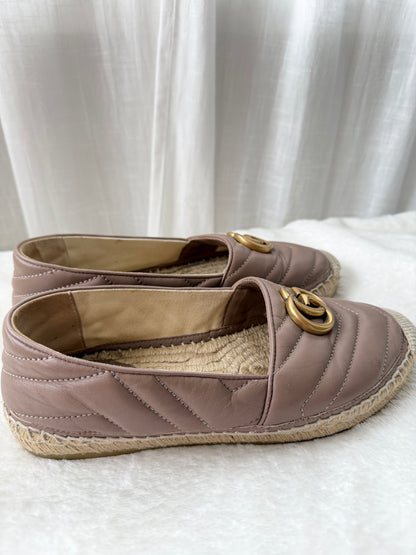 Äkta Gucci GG Marmont Leather Espadrilles