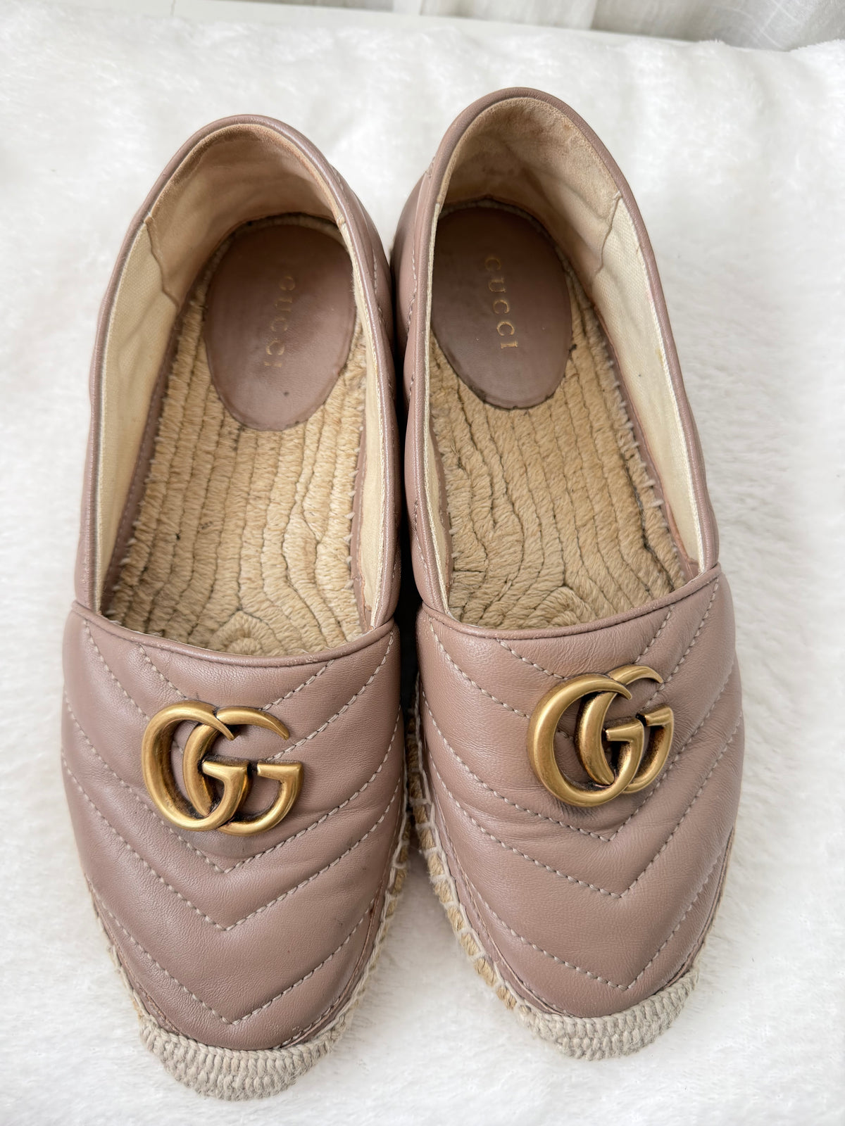 Äkta Gucci GG Marmont Leather Espadrilles