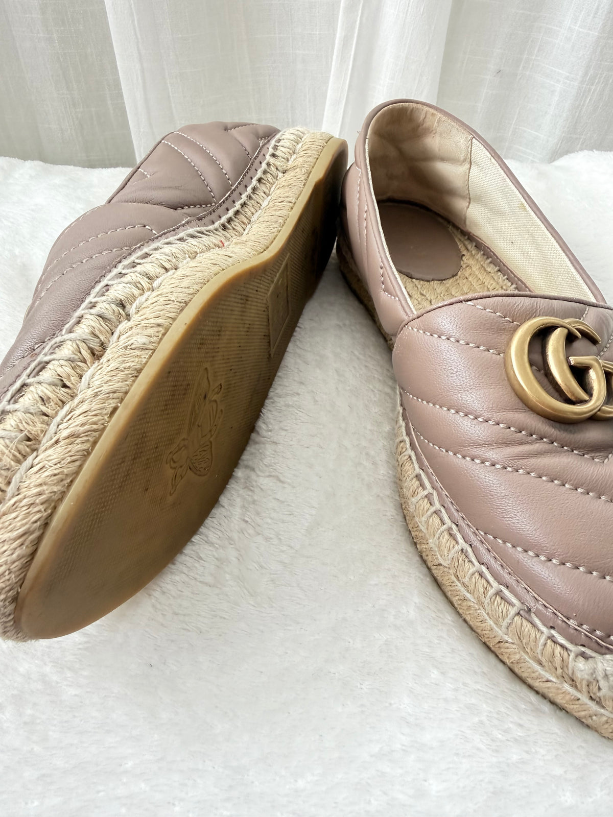 Äkta Gucci GG Marmont Leather Espadrilles