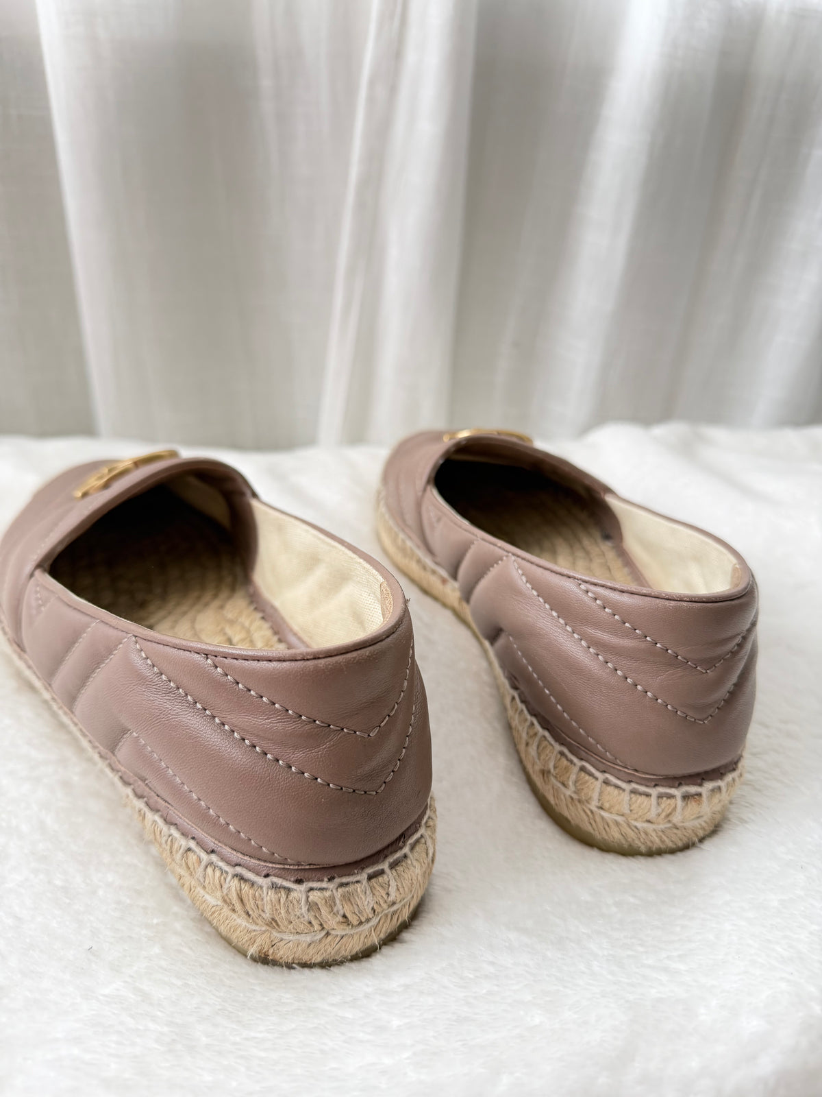 Äkta Gucci GG Marmont Leather Espadrilles