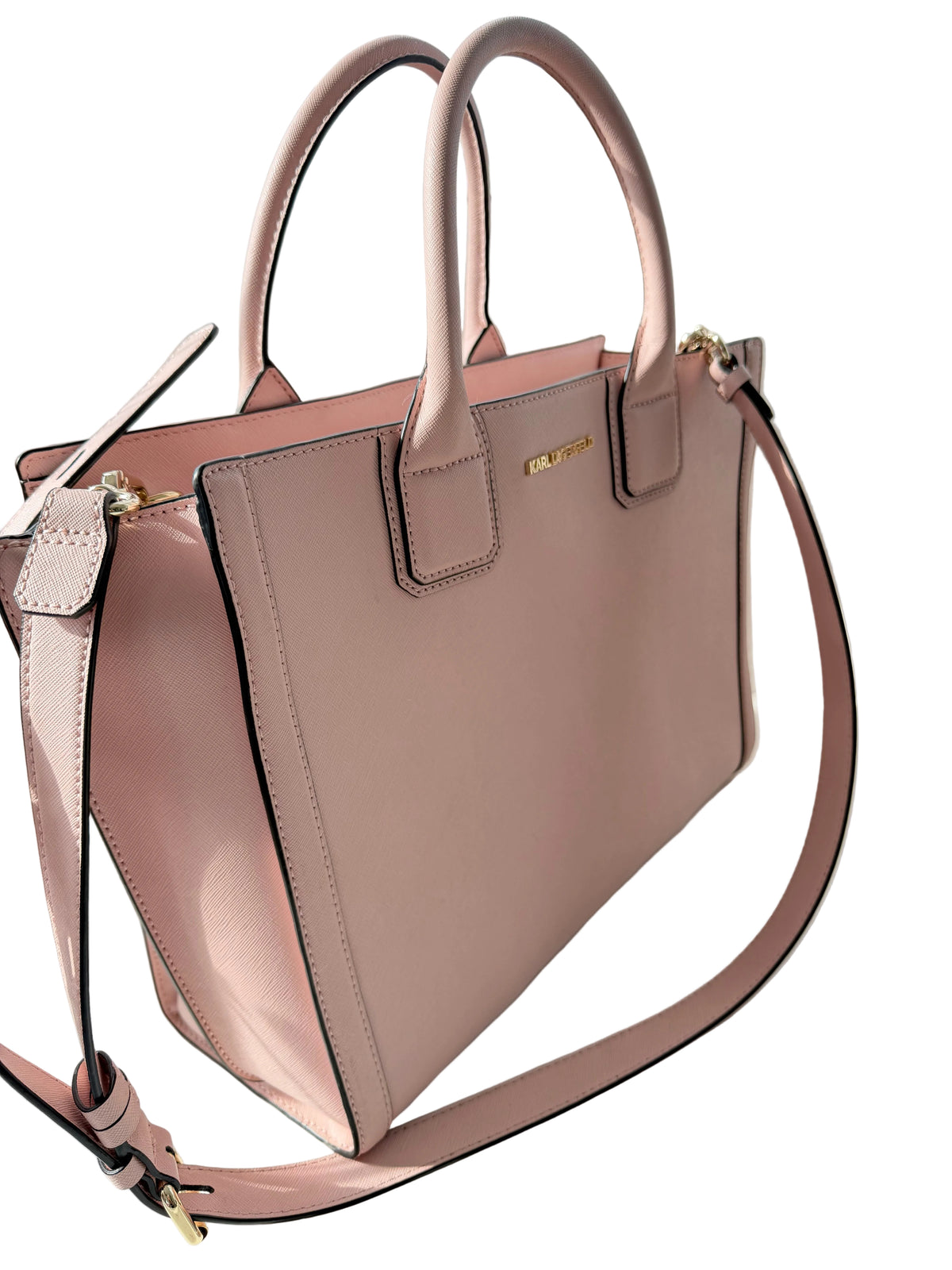 Karl Lagerfeld Pastellrosa Saffiano Tote