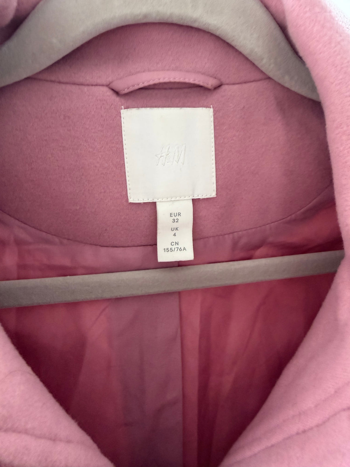 H&M Rosa Kappa med Fuskpälsmanschetter