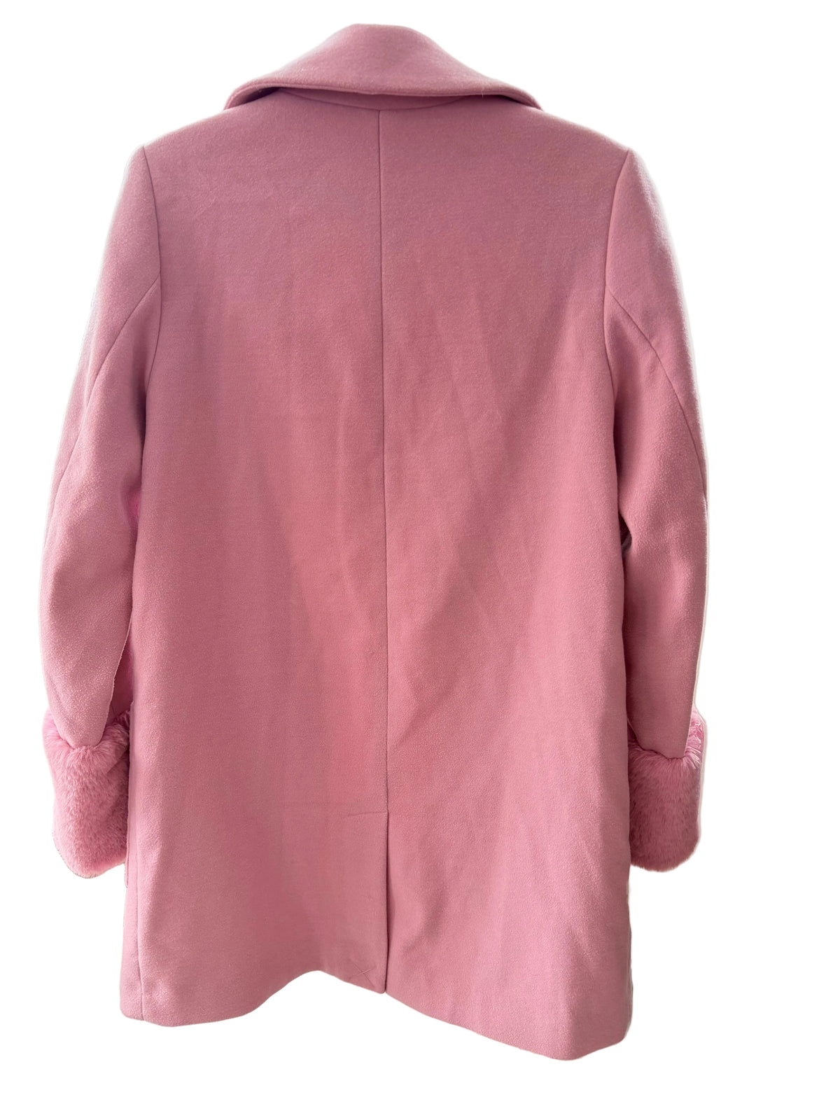 H&M Rosa Kappa med Fuskpälsmanschetter