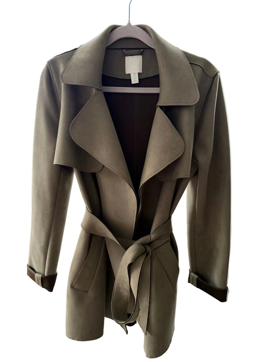 H&M Trenchcoat i Mockaimitation Olivgrön