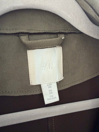 H&M Trenchcoat i Mockaimitation Olivgrön